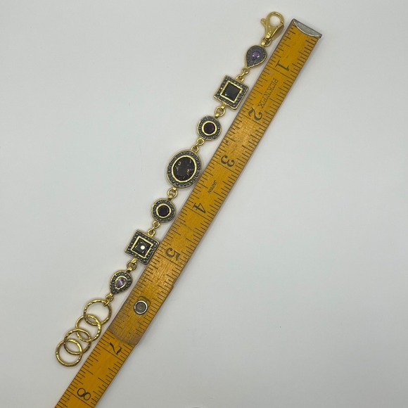 Bronzallure Italy Bracelet Gold-Tone Bronze Multi-Stone Designer Jewelry Signed - Picture 8 of 8
